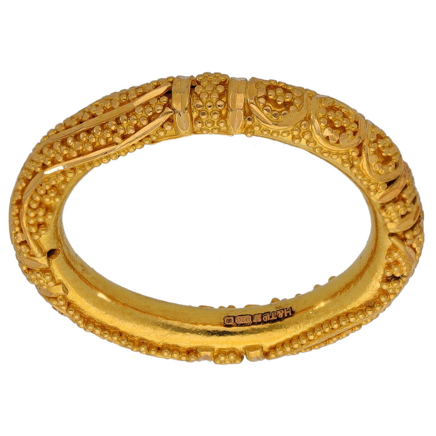 22ct Gold Patterned Wedding Ring Size M