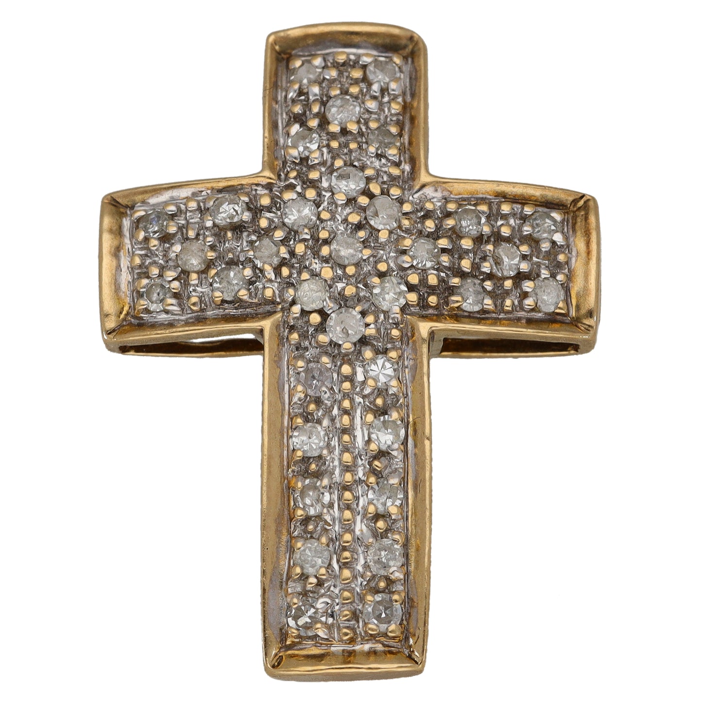 9ct Gold 0.35ct Diamond Cross Pendant