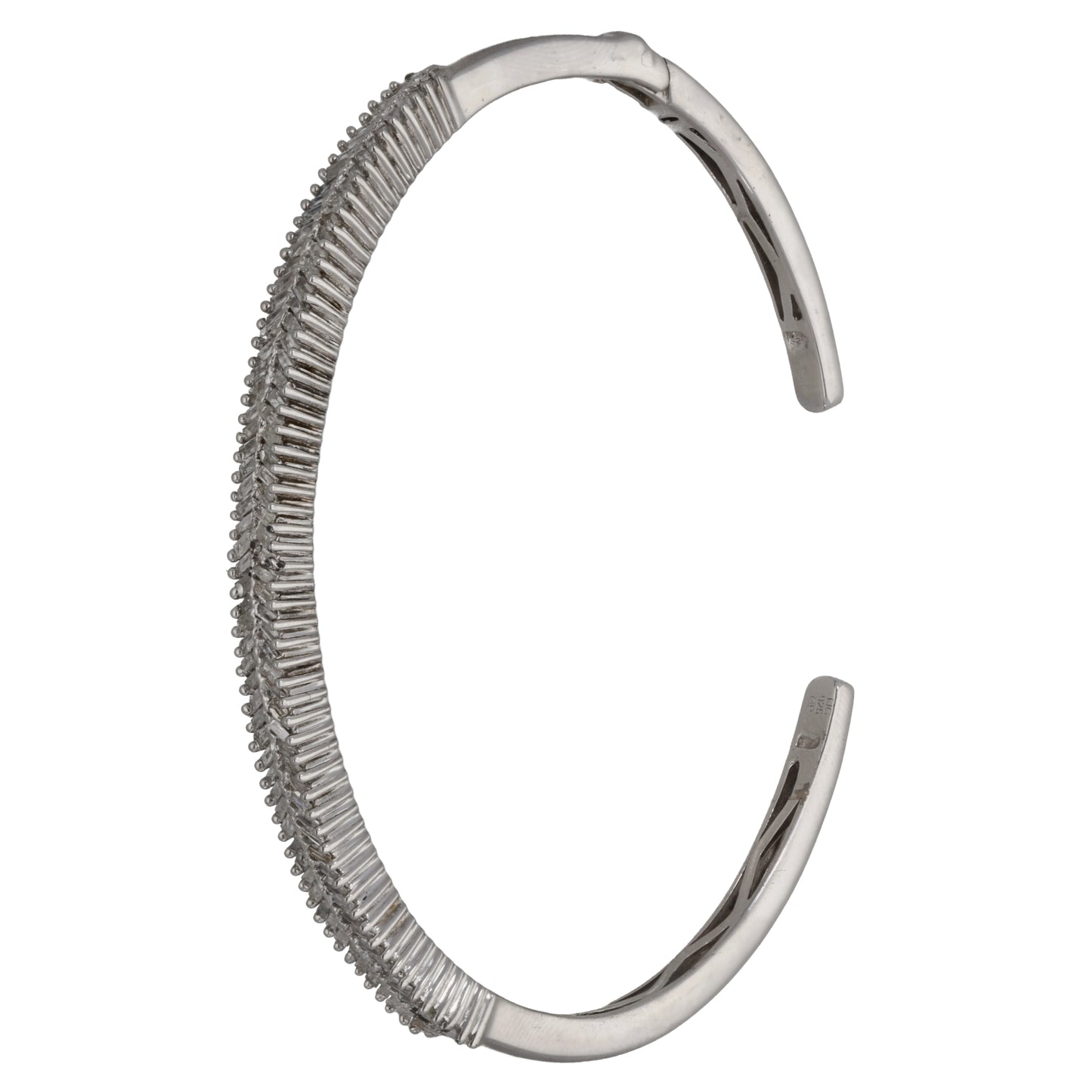 Sterling Silver 2.40ct Diamond Torque Bangle