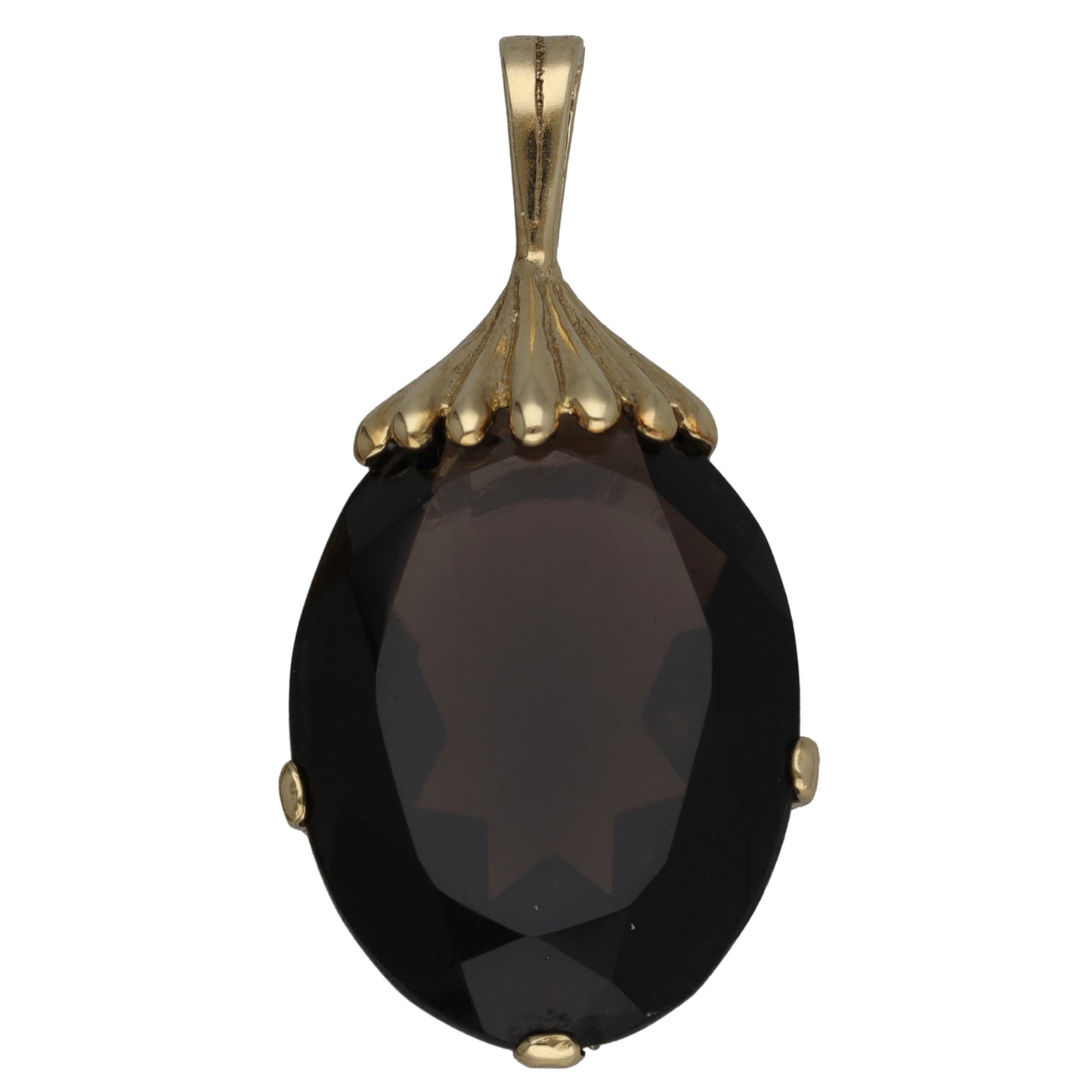 9ct Gold Smoky Quartz Single Stone Pendant