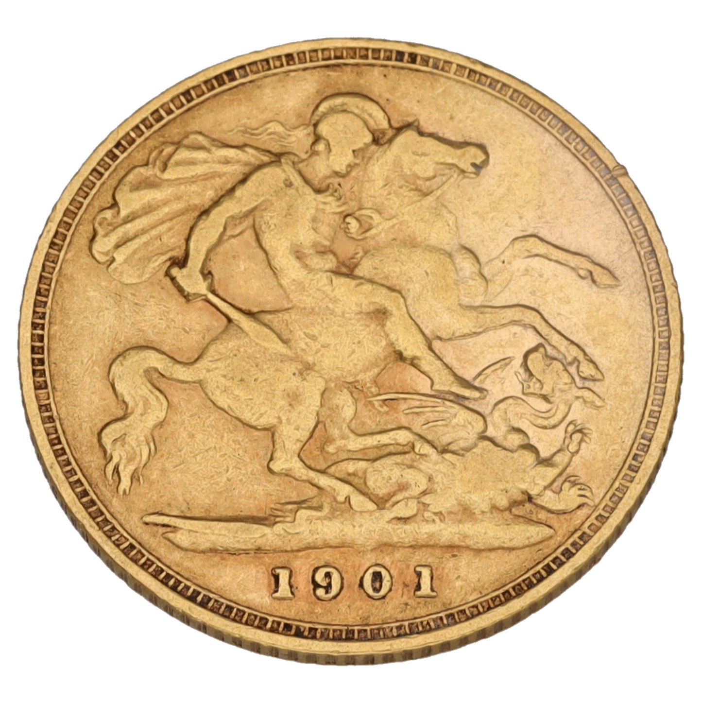 22ct Gold Queen Victoria Half Sovereign Coin 1901