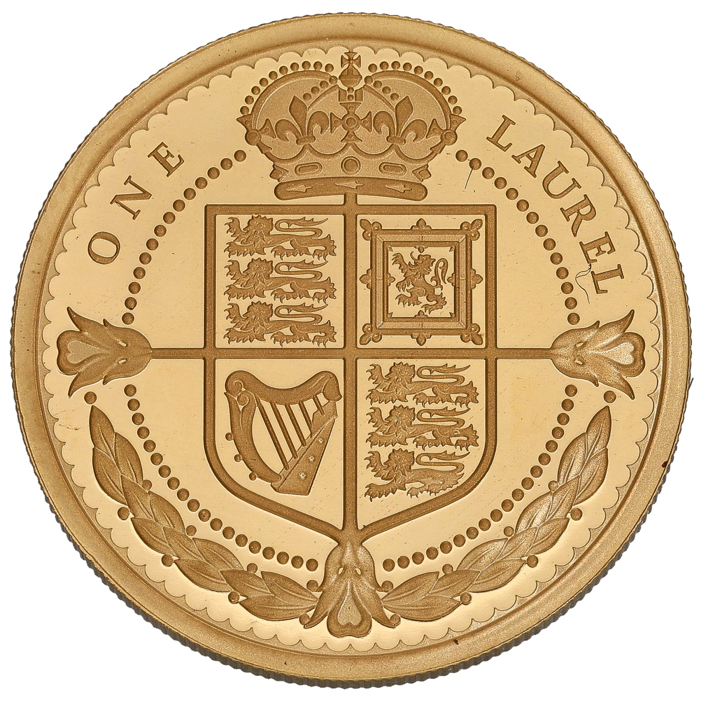 22ct Gold Queen Elizabeth II One Laurel Coin 2020
