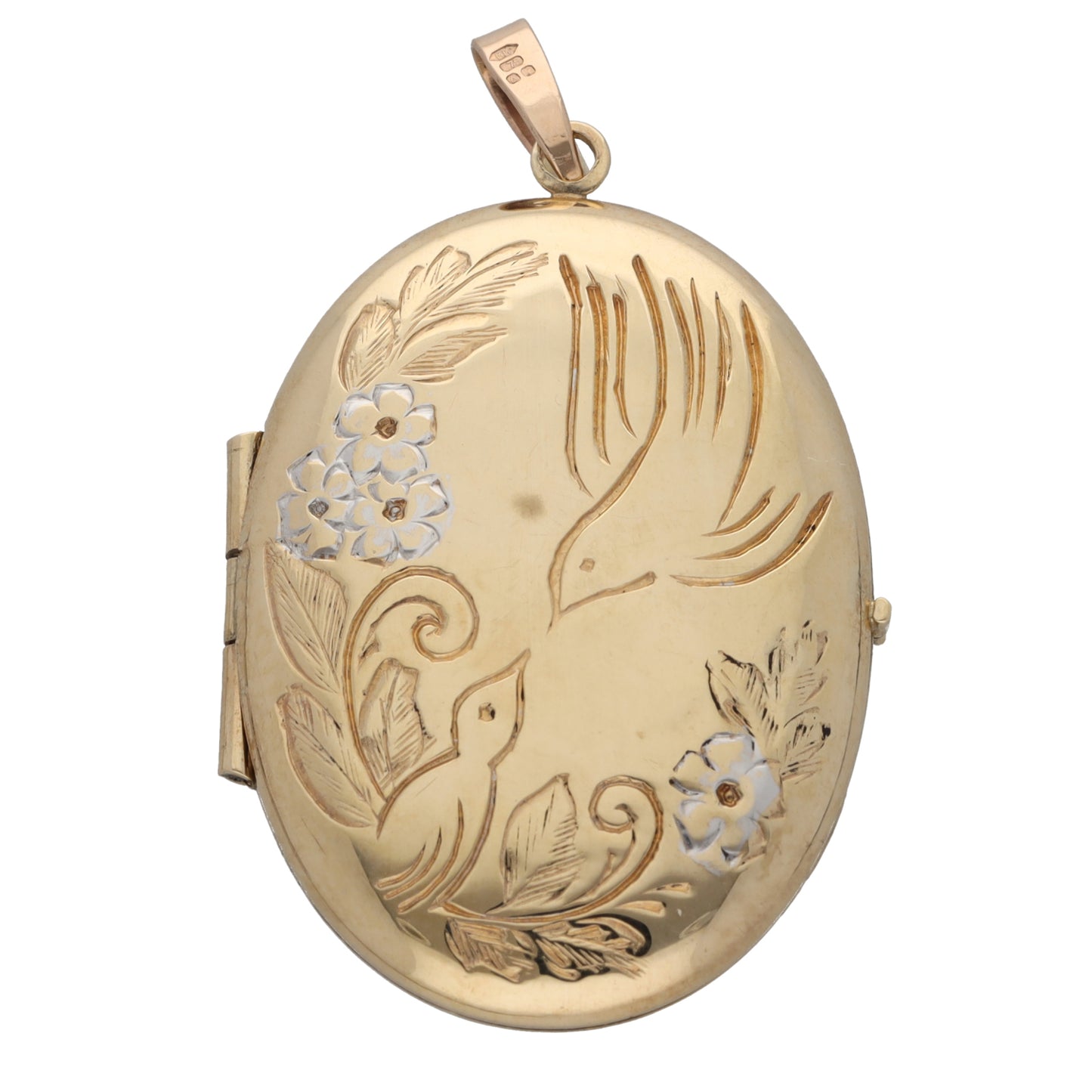 9ct Gold Patterned Locket Pendant