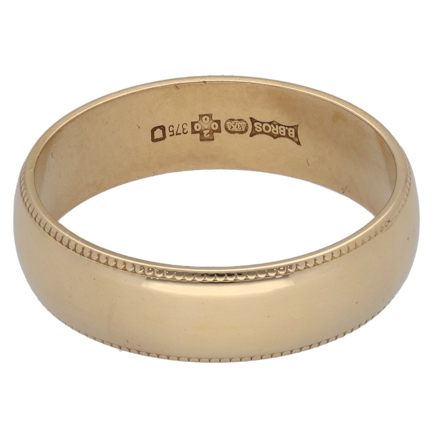 9ct Gold Plain Wedding Ring Size Q