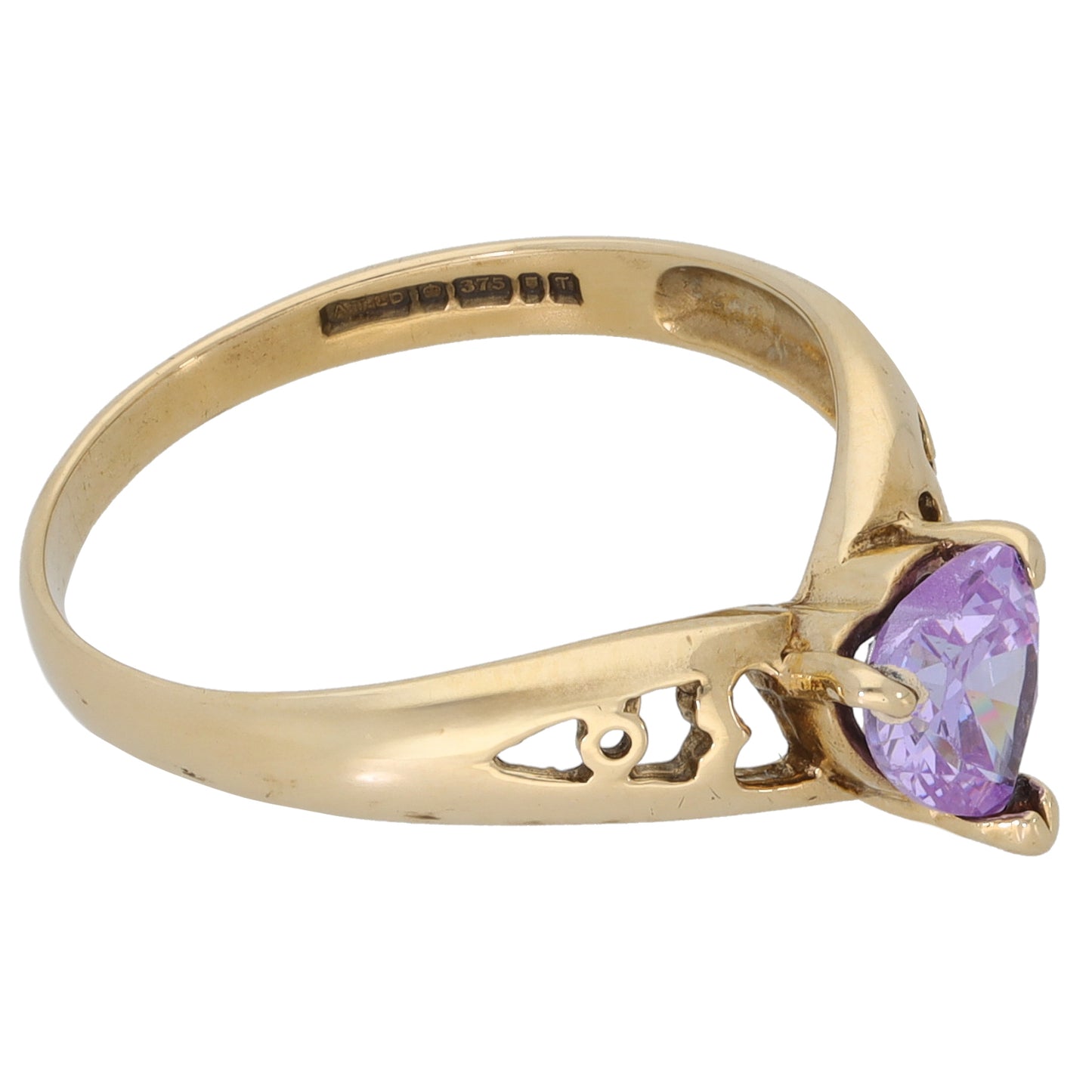 9ct Gold Cubic Zirconia Dress/Cocktail Ring Size O