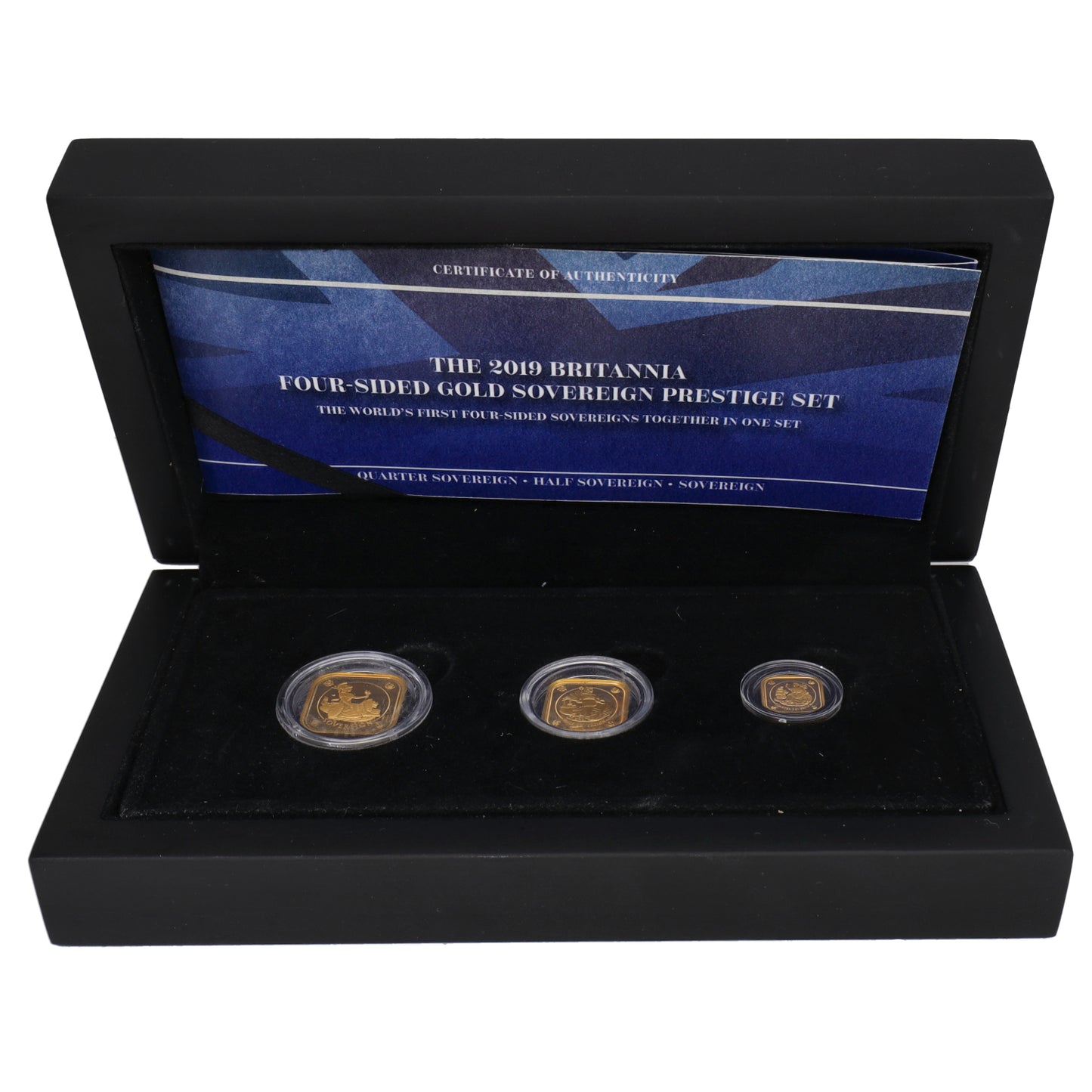22ct Gold Britannia Four Sided Gold Sovereign Coin Set 2019