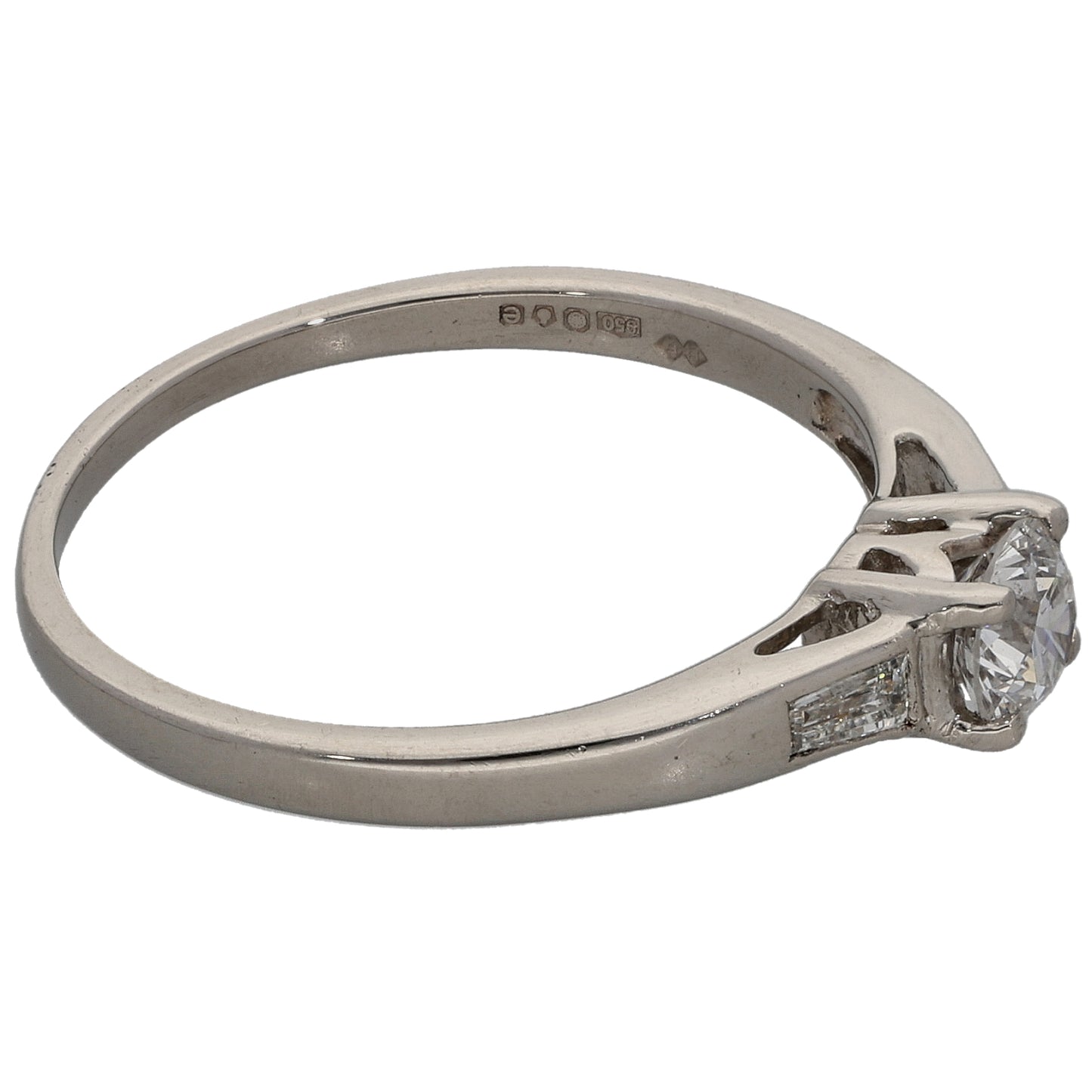 Platinum 0.40ct Diamond Trilogy Ring Size O