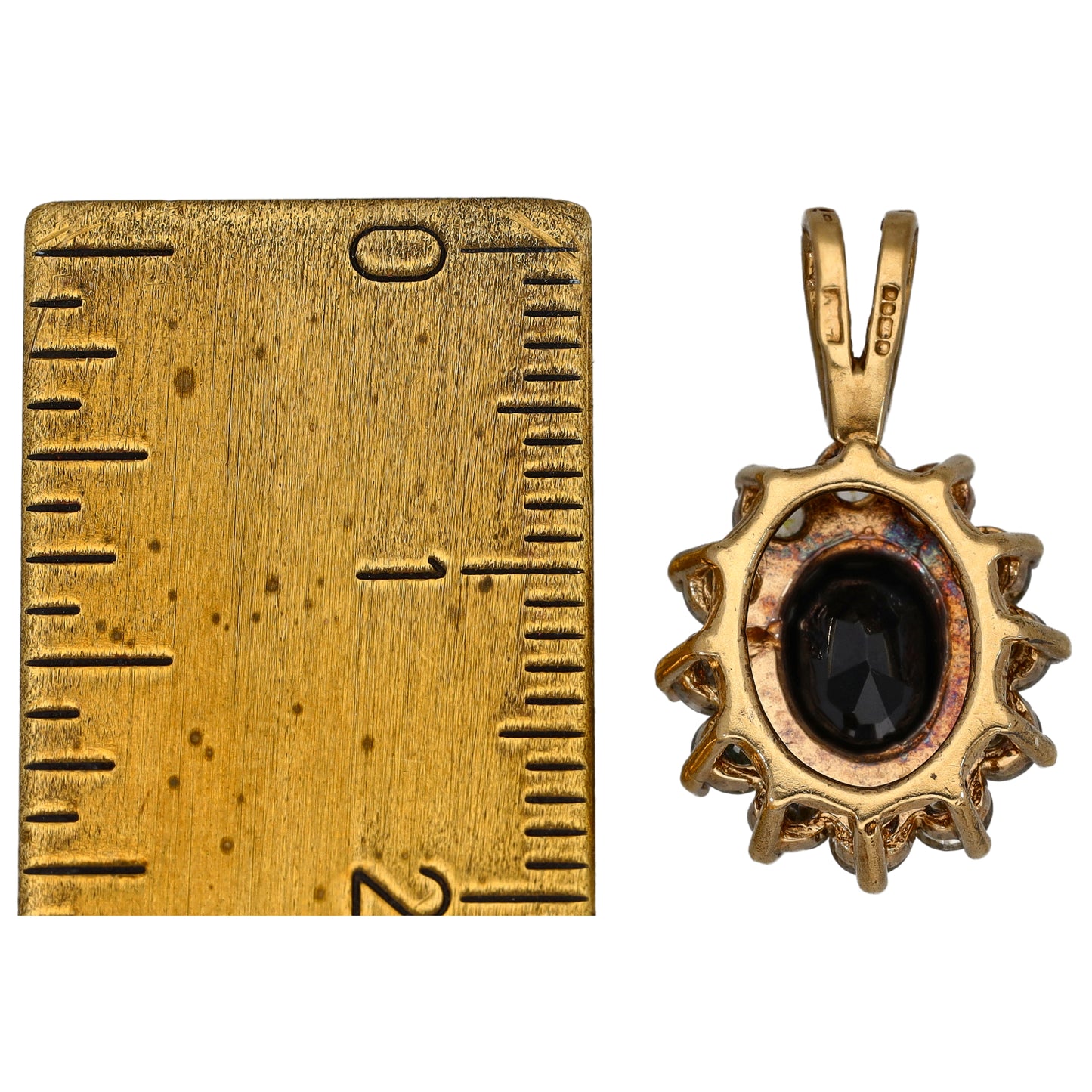 9ct Gold Sapphire & Imitation Dress/Cocktail Pendant