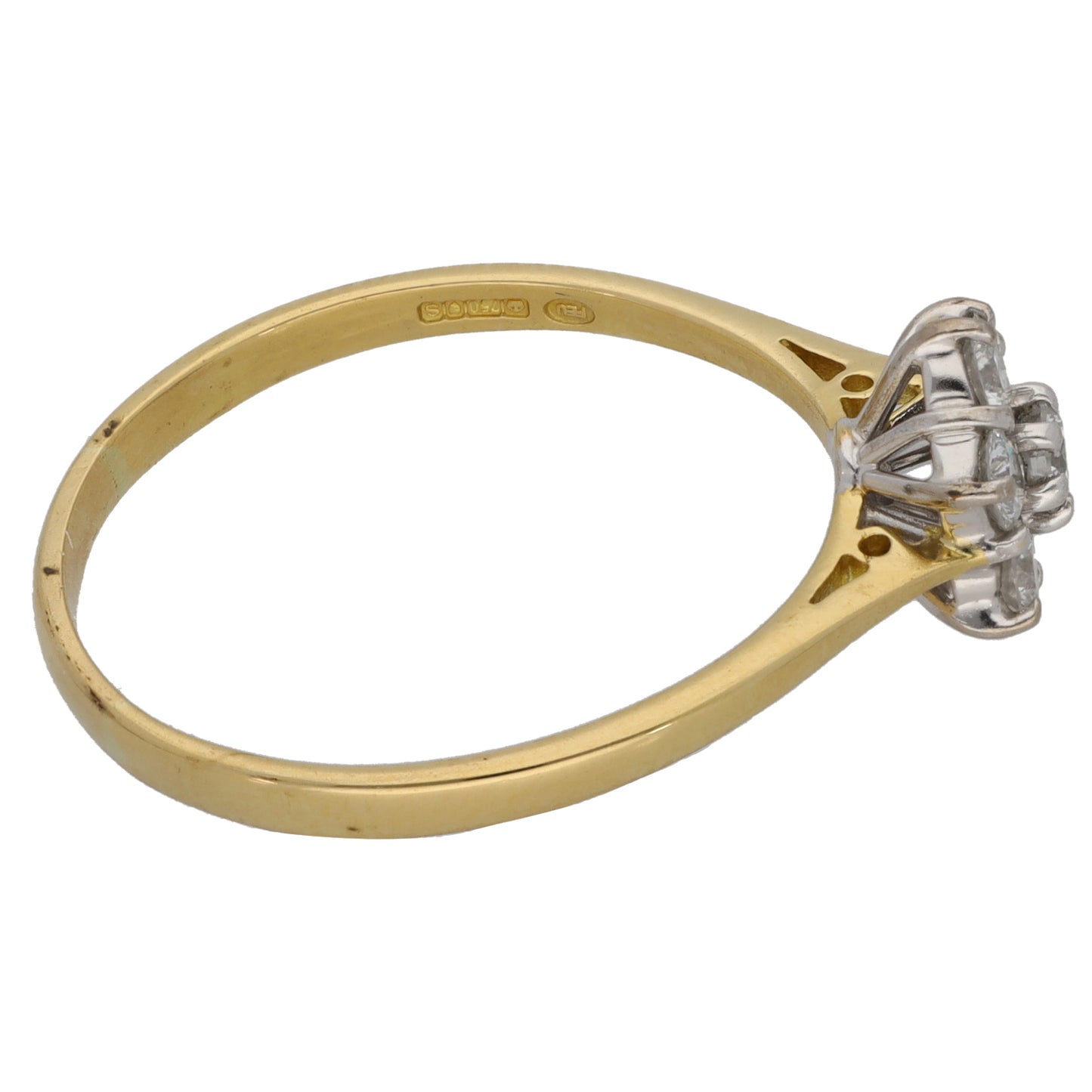 18ct Gold 0.63ct Diamond Cluster Ring Size U