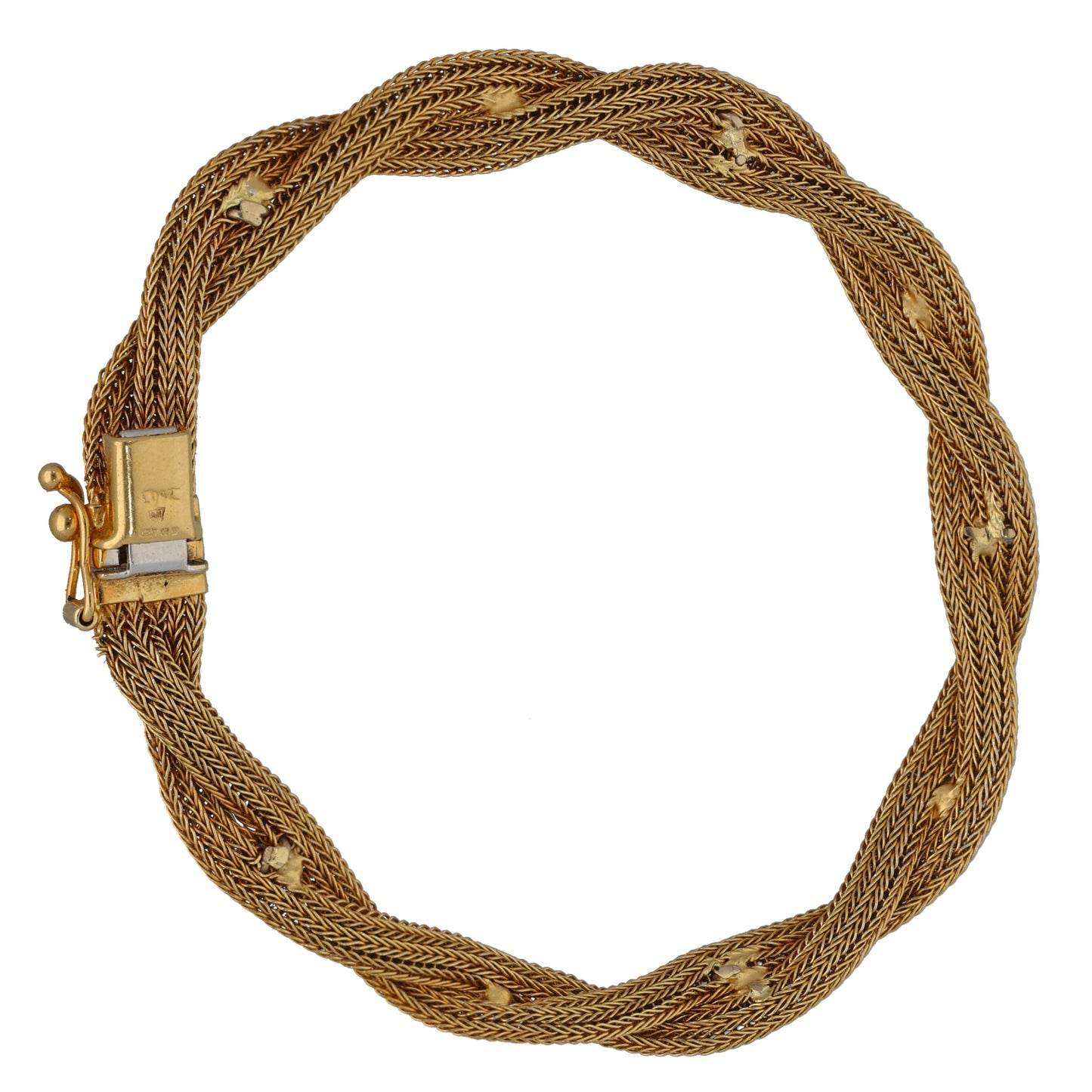 18ct Gold 0.15ct Diamond Fancy Stone Set Bracelet