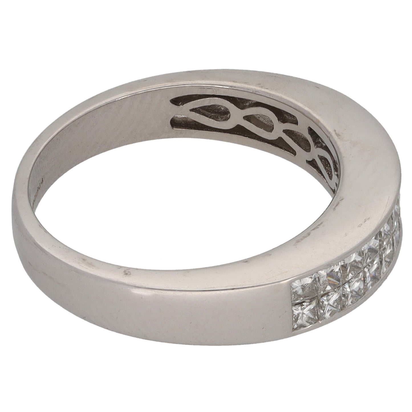 18ct White Gold 0.66ct Diamond Half Eternity Ring Size L