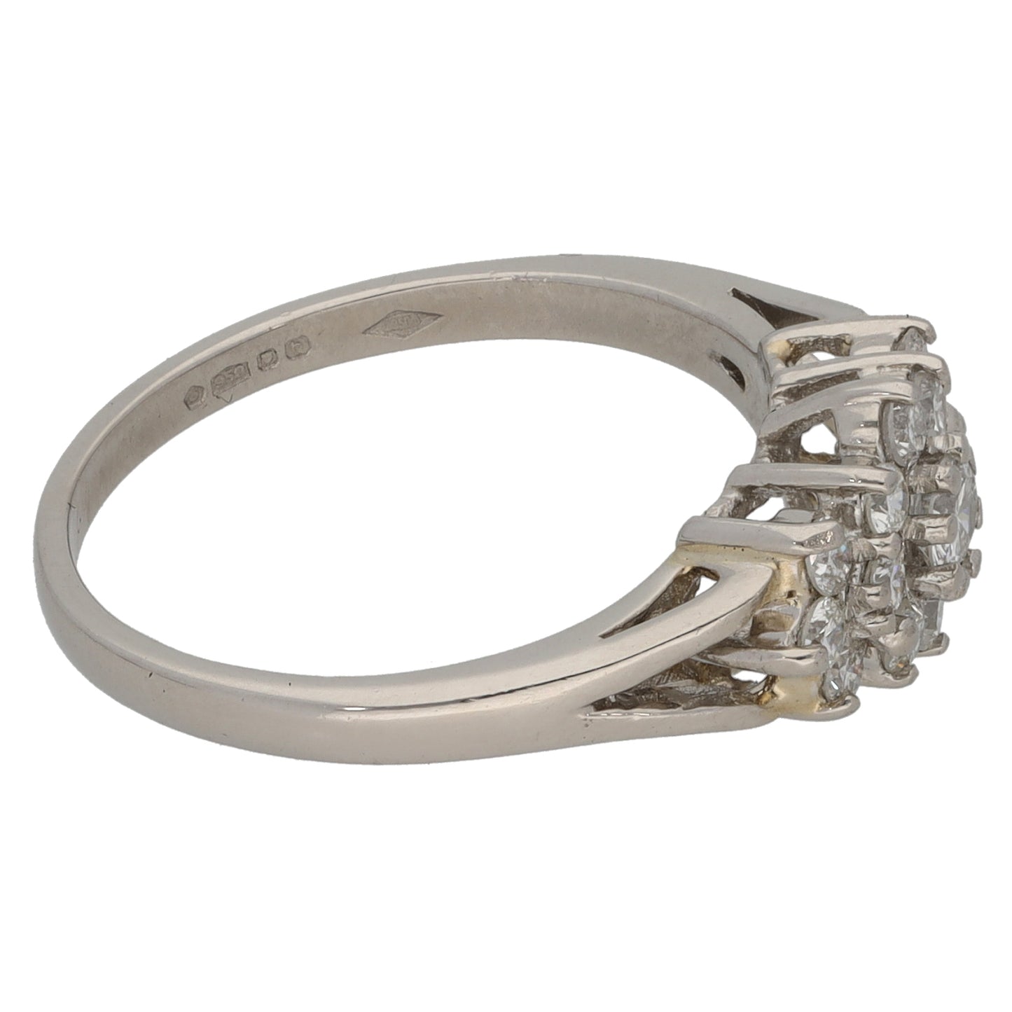 Platinum 0.52ct Diamond Dress/Cocktail Ring Size M