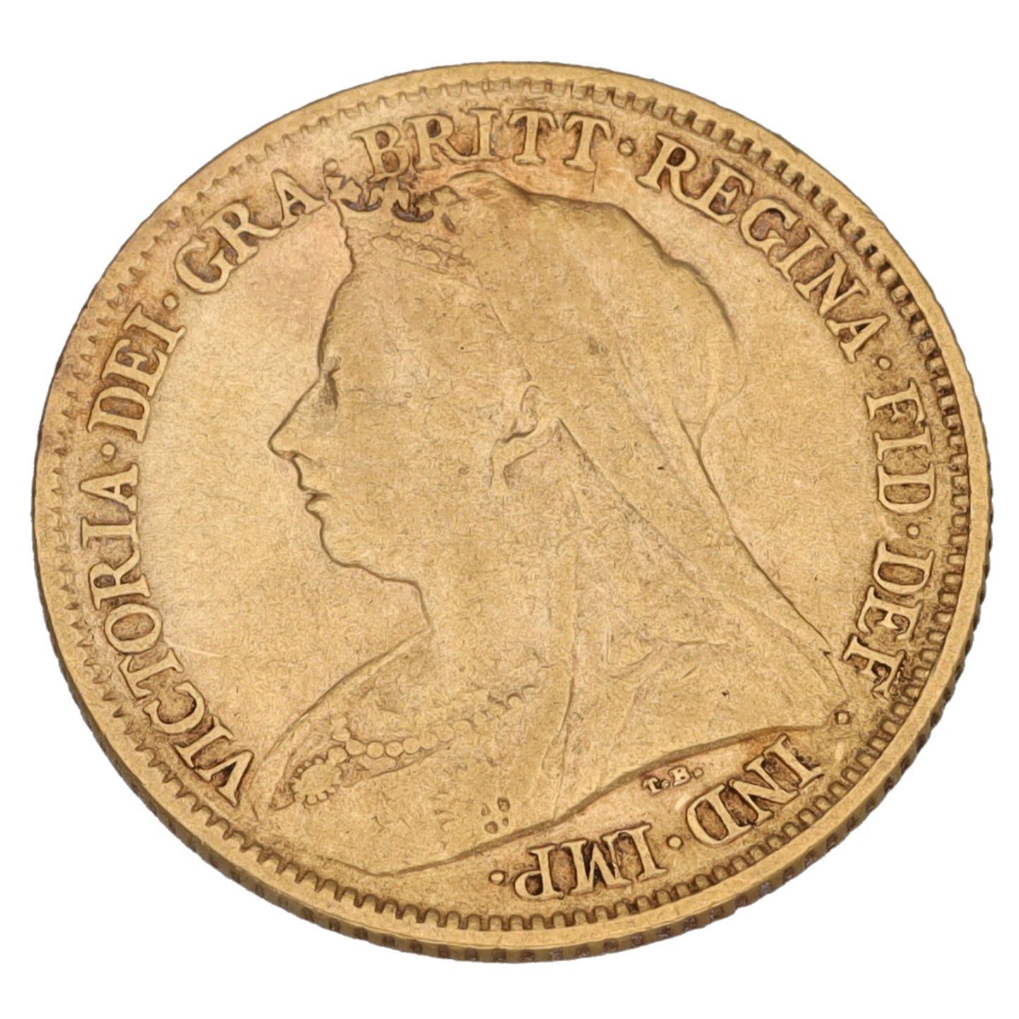 22ct Gold Queen Victoria Half Sovereign Coin 1900