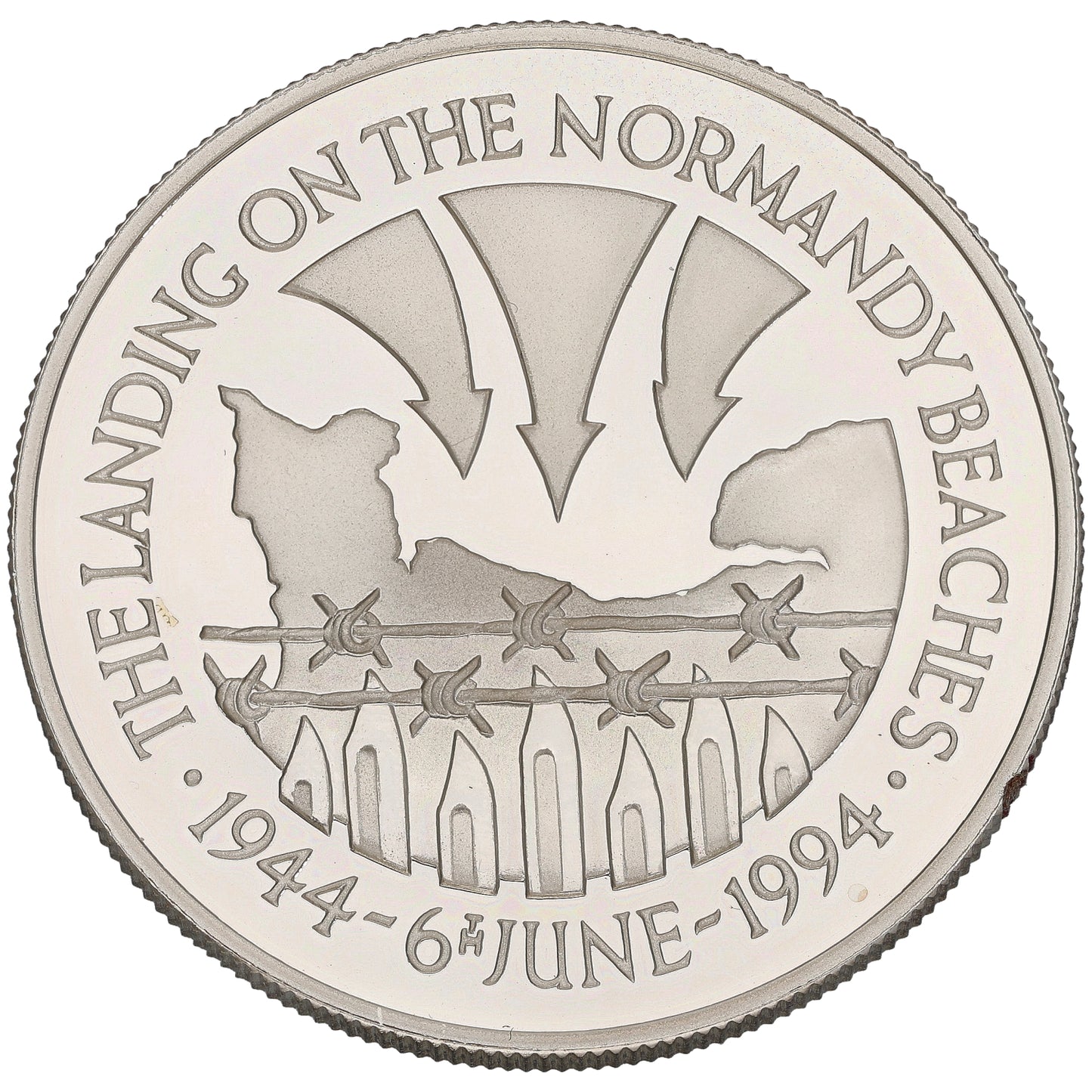 Sterling Silver The Landing On The Normandy Beaches 50th Anniversary Coin 1994
