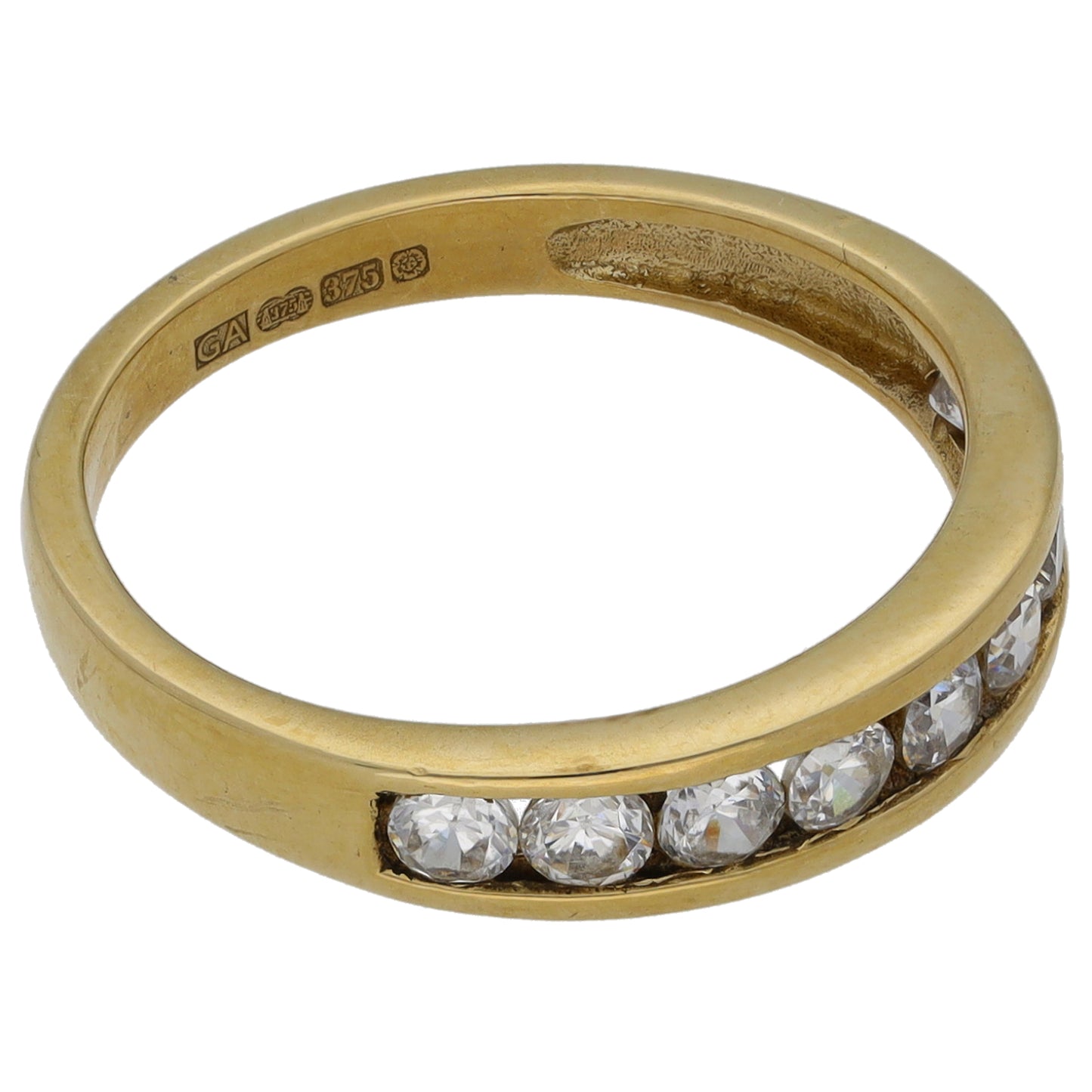 9ct Gold Cubic Zirconia Half Eternity Ring Size M
