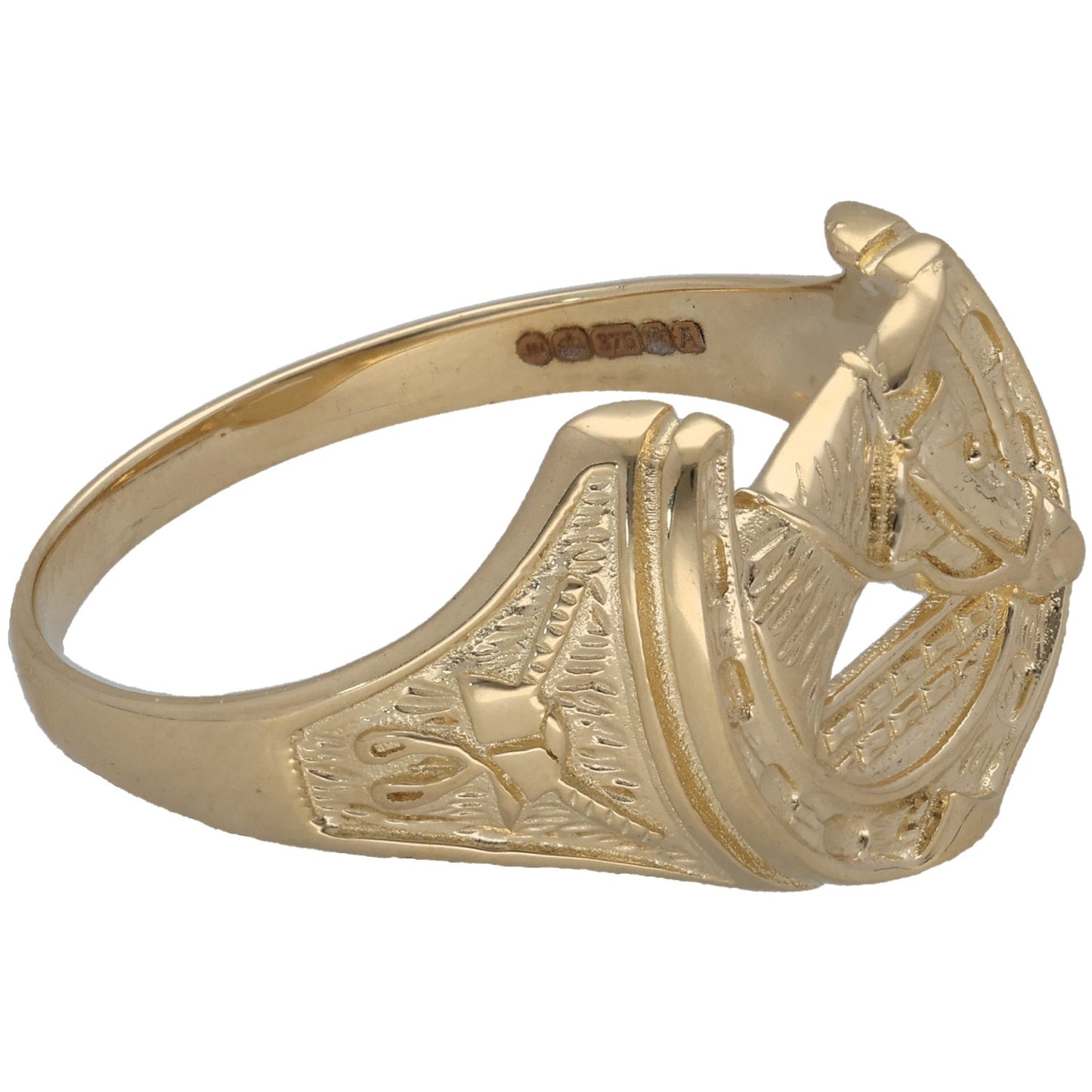 New 9ct Gold Horseshoe Ring Size V-Z