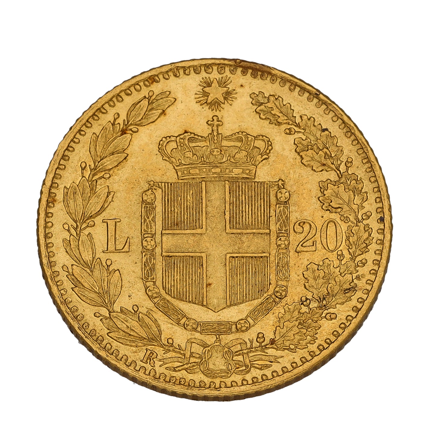 22ct Gold Italian 20 Lire Coin 1881