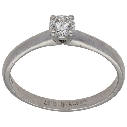 18ct White Gold 0.37ct Diamond Solitaire Ring Size Q