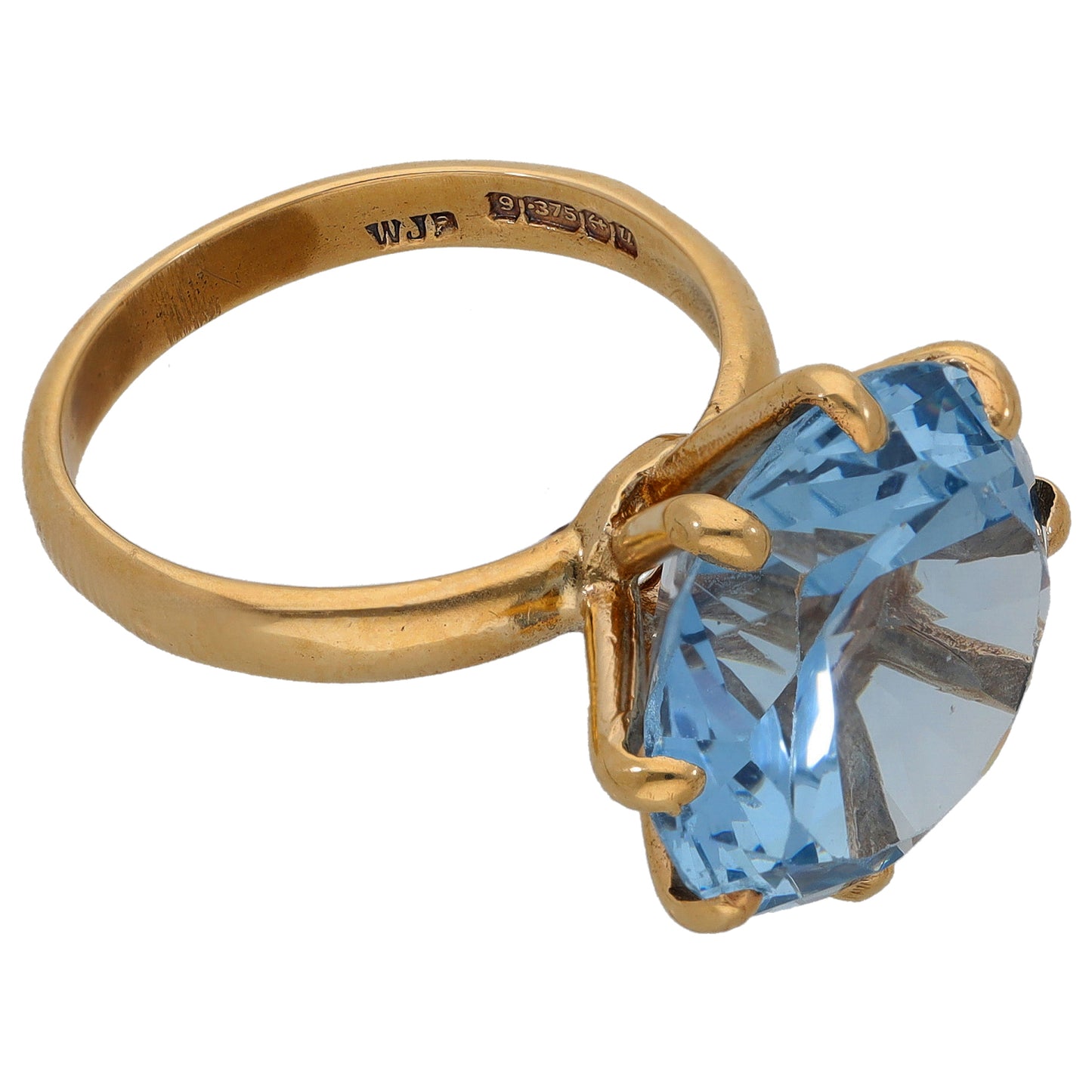 9ct Gold Imitation Single Stone Ring Size P