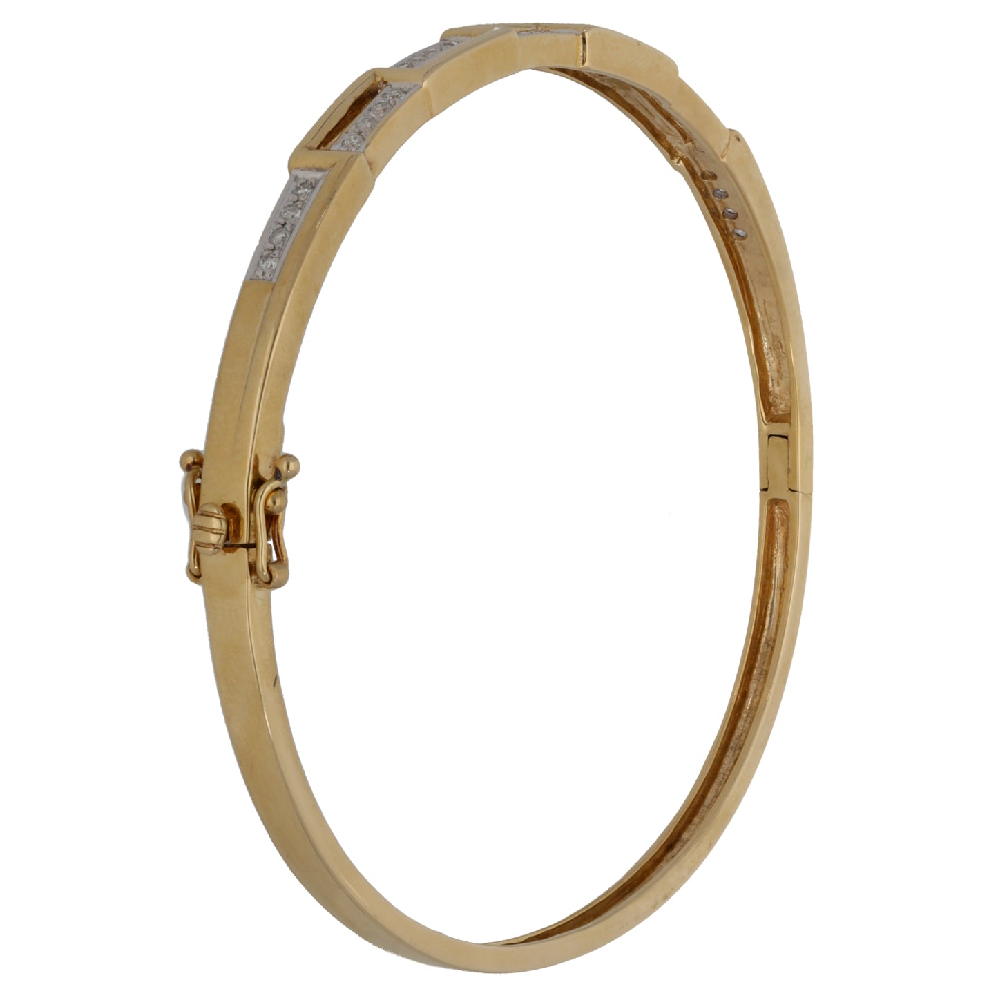 9ct Gold 0.20ct Diamond Hinged/Clasp Bangle