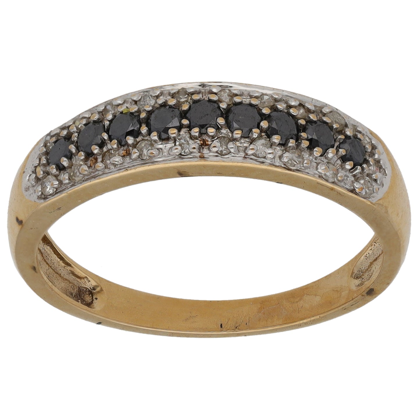 9ct Gold 0.22ct Diamond Half Eternity Ring Size P
