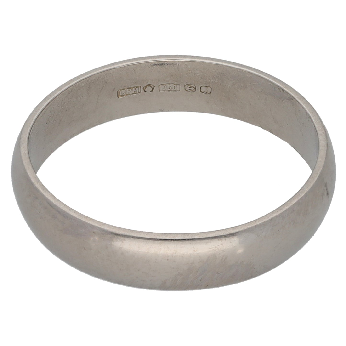 Platinum Plain Wedding Ring Size N