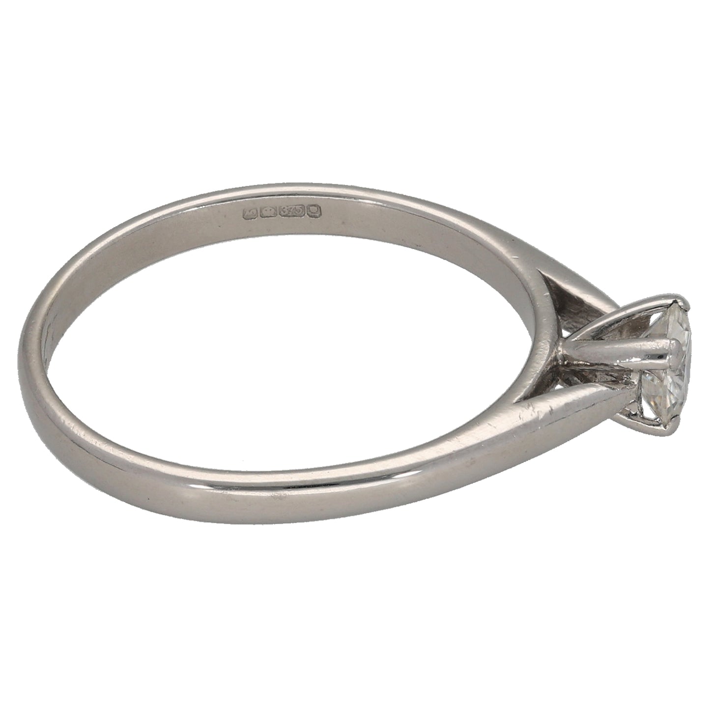 9ct White Gold Cubic Zirconia Single Stone Ring Size O