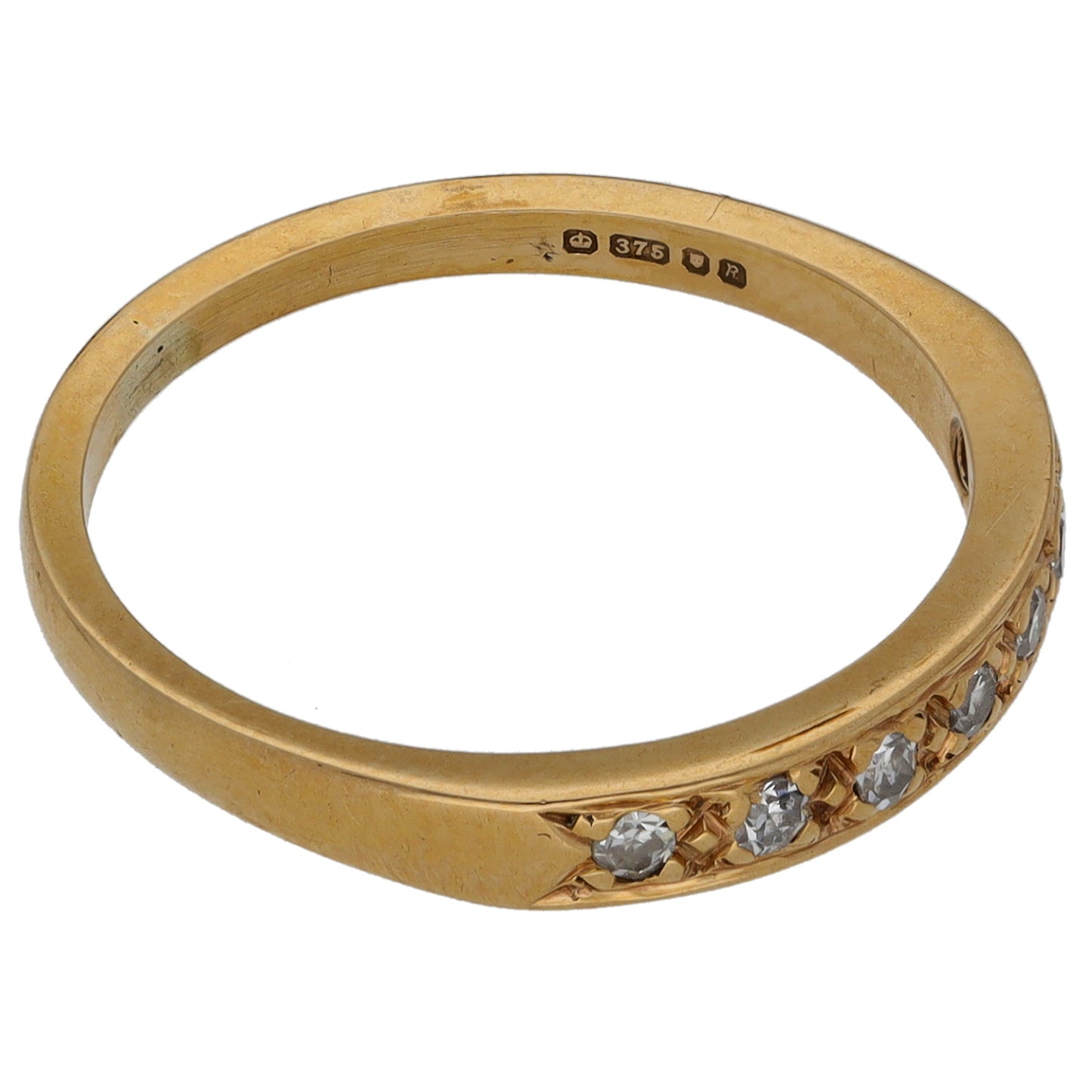 9ct Gold 0.21ct Diamond Half Eternity Ring Size N
