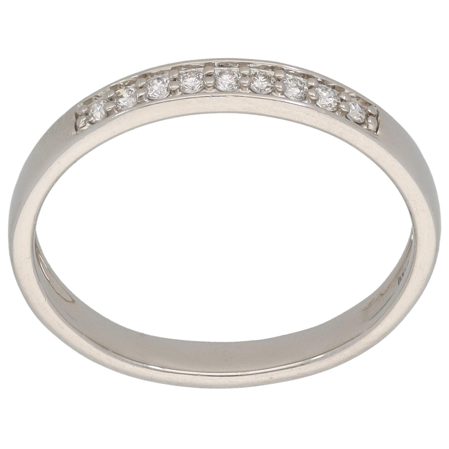 Platinum 0.10ct Diamond Half Eternity Ring Size O