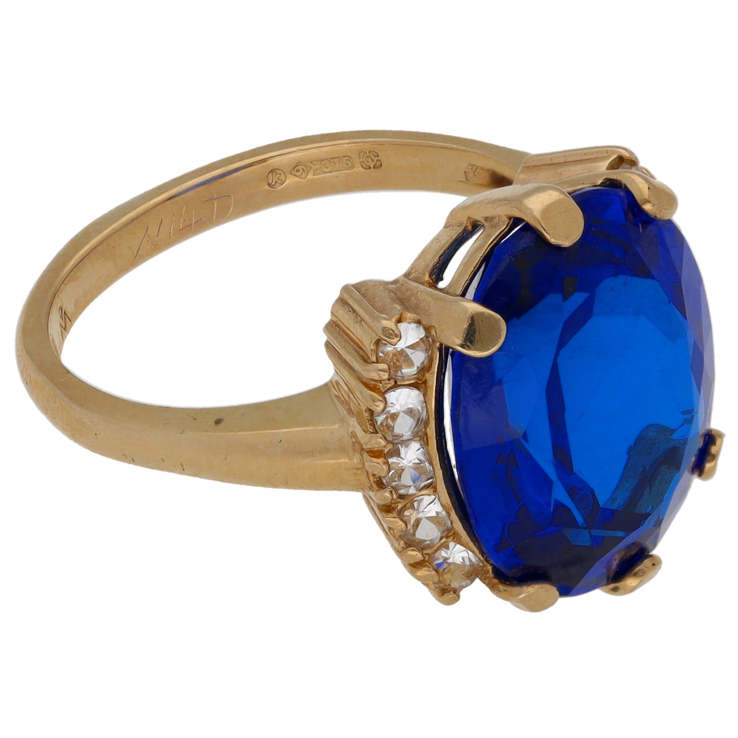 9ct Gold Imitation Gems Dress/Cocktail Ring Size M