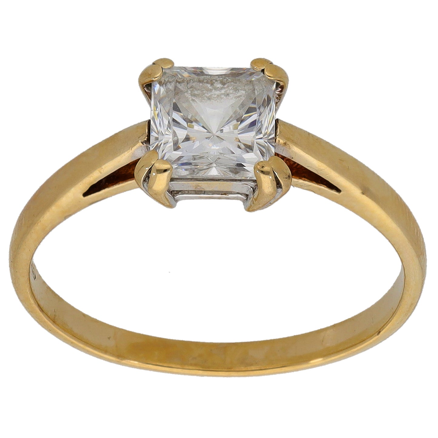 9ct Gold Cubic Zirconia Single Stone Ring Size O