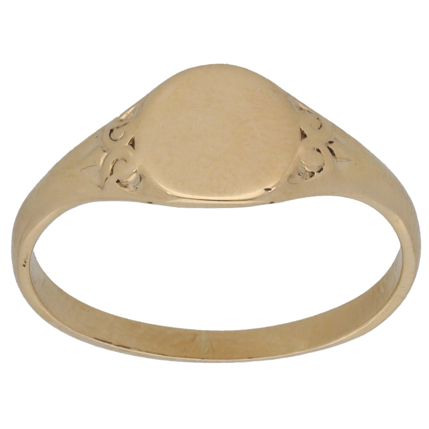 9ct Gold Patterned Signet Ring Size O
