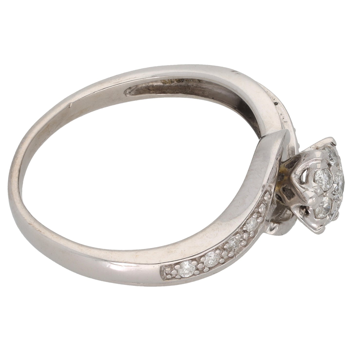 9ct White Gold 0.25ct Diamond Cluster Ring Size R