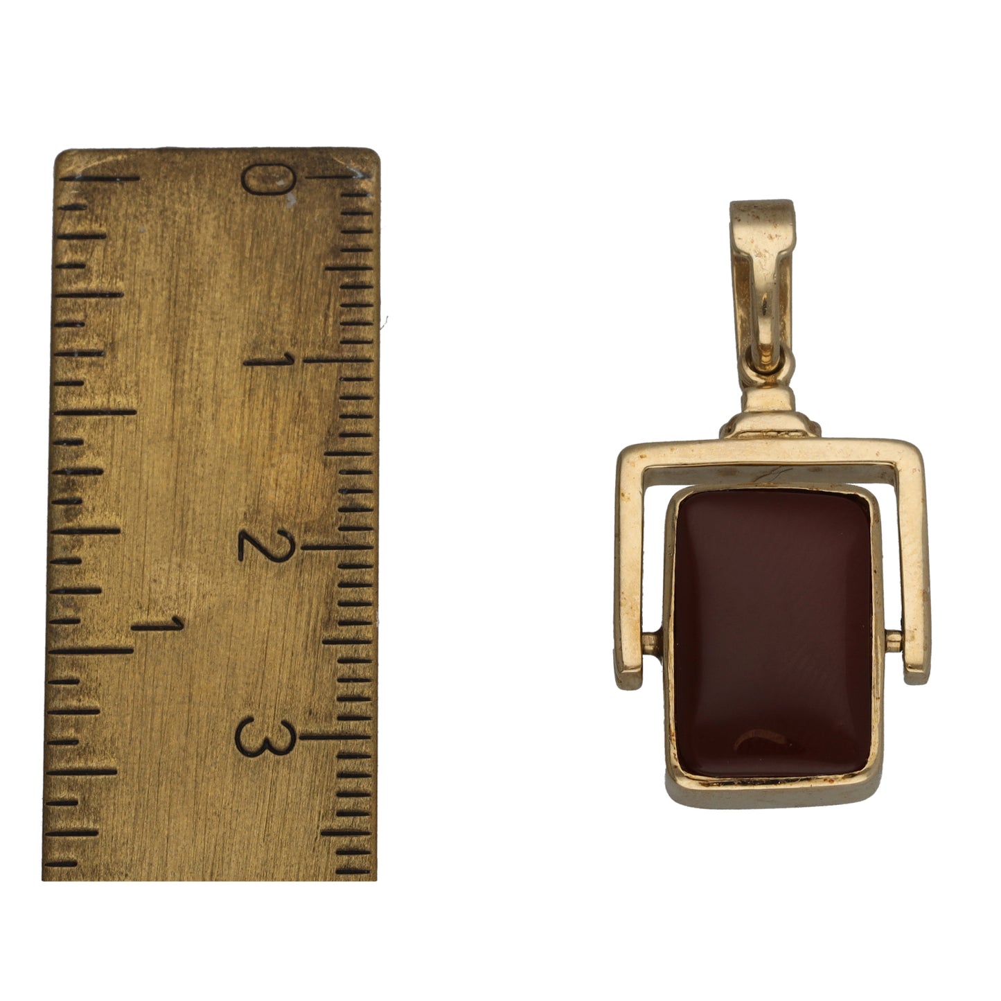 9ct Gold Carnelian & Agate Alternative Pendant