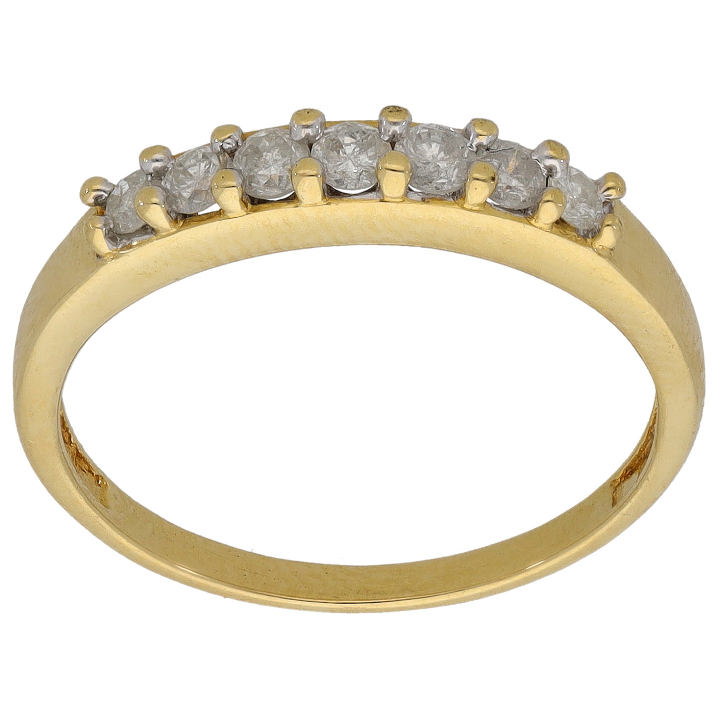 18ct Gold 0.33ct Diamond Half Eternity Ring Size O