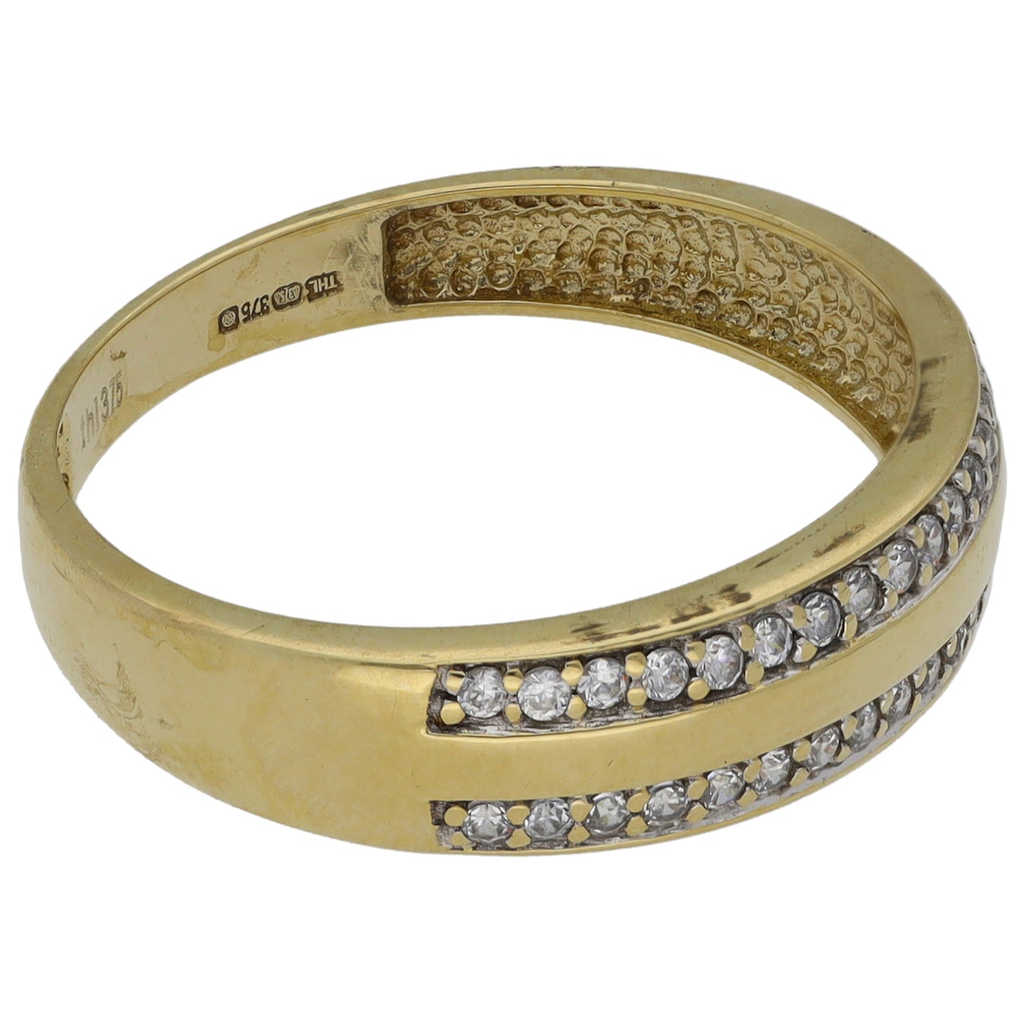 9ct Gold Cubic Zirconia Half Eternity Ring Size O