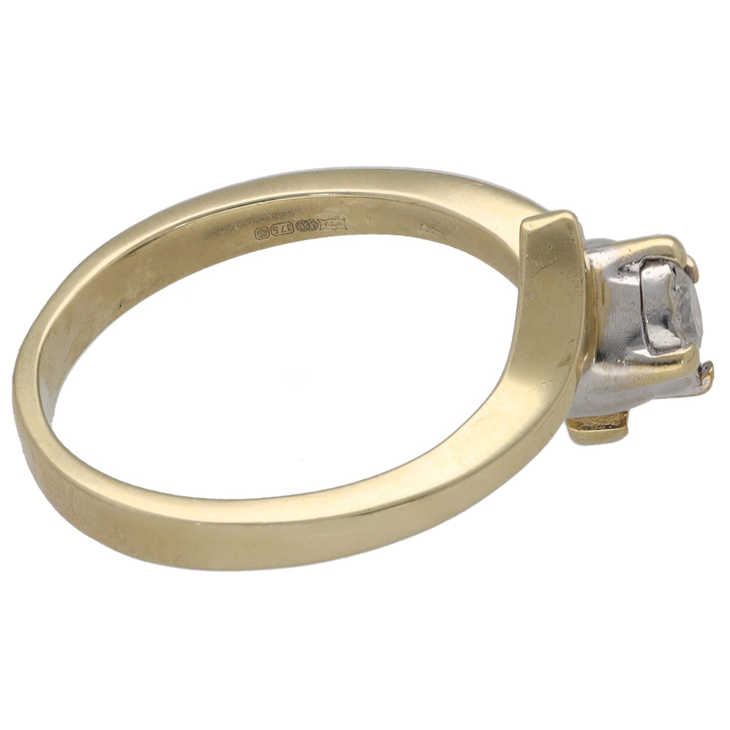9ct Gold 0.15ct Diamond Solitaire Ring Size N