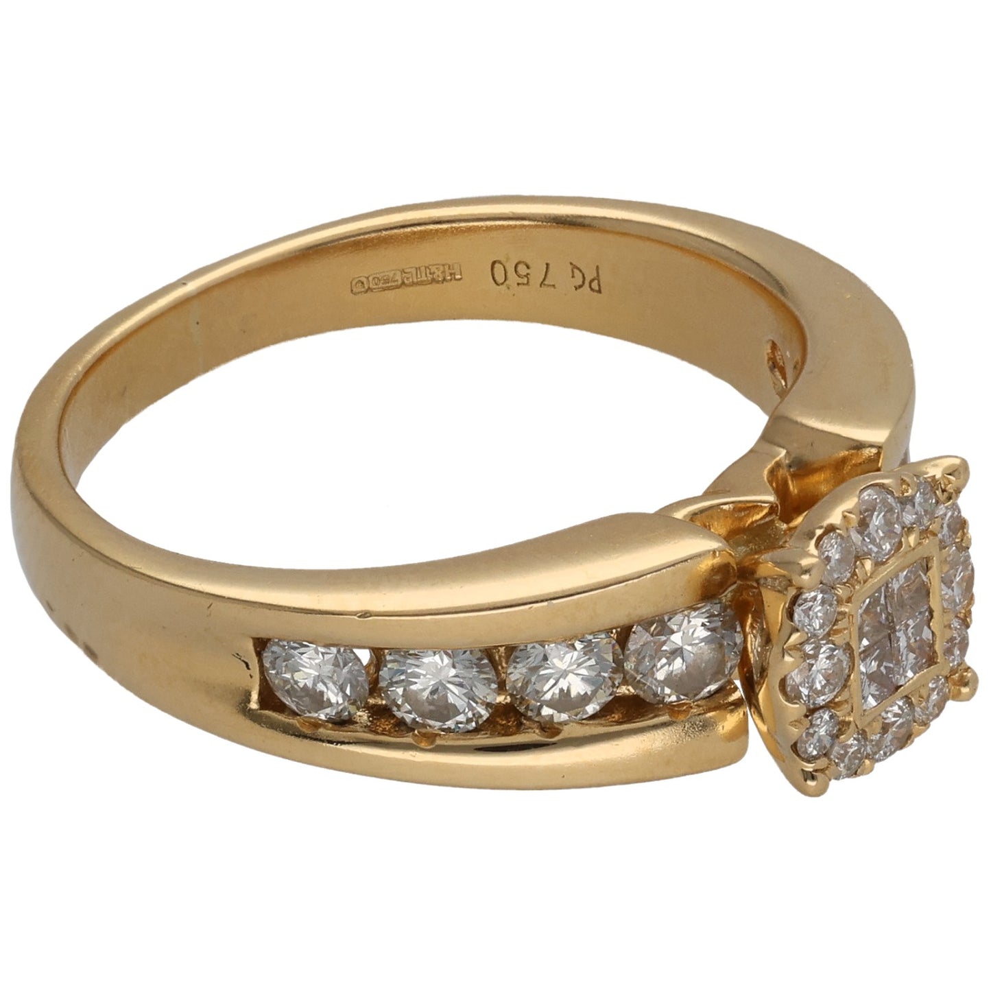 18ct Gold 1.20ct Diamond Dress/Cocktail Ring Size P