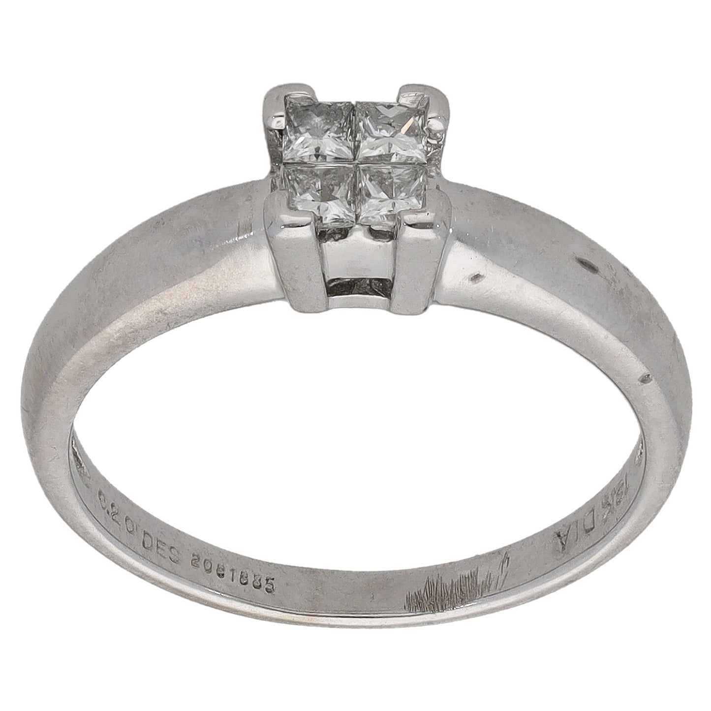 18ct White Gold 0.20ct Diamond Dress/Cocktail Ring Size L