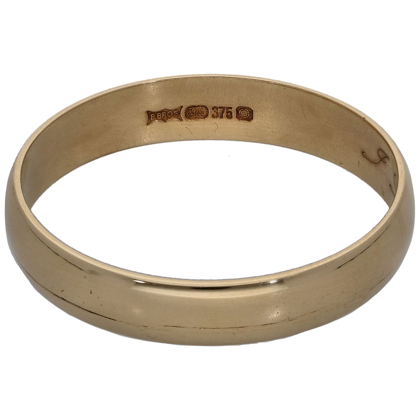 9ct Gold Plain Wedding Ring Size R