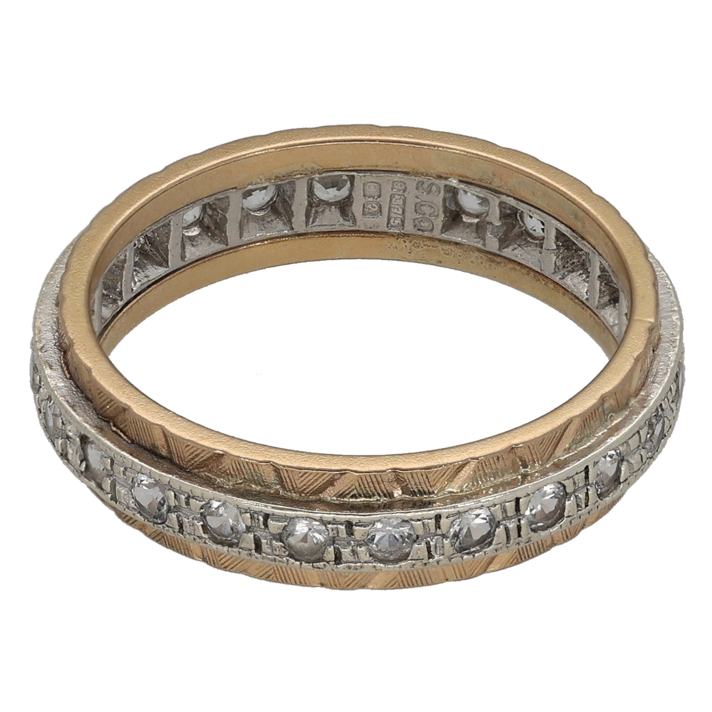 9ct Bicolour Gold Cubic Zirconia Eternity Ring Size N