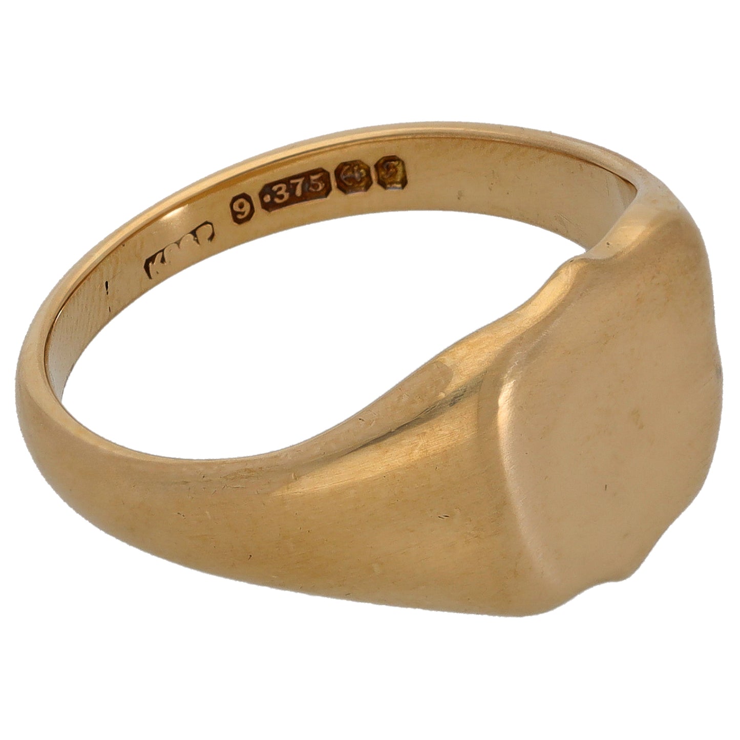 9ct Gold Plain Signet Ring Size T
