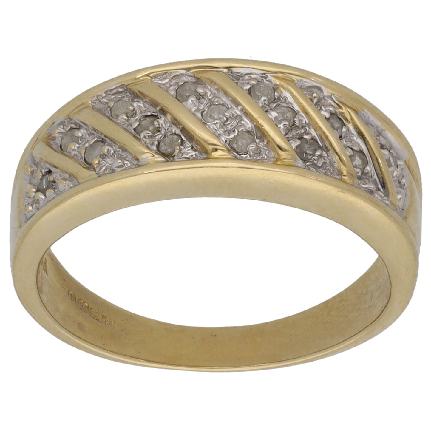 9ct Gold 0.075ct Diamond Dress/Cocktail Ring Size L