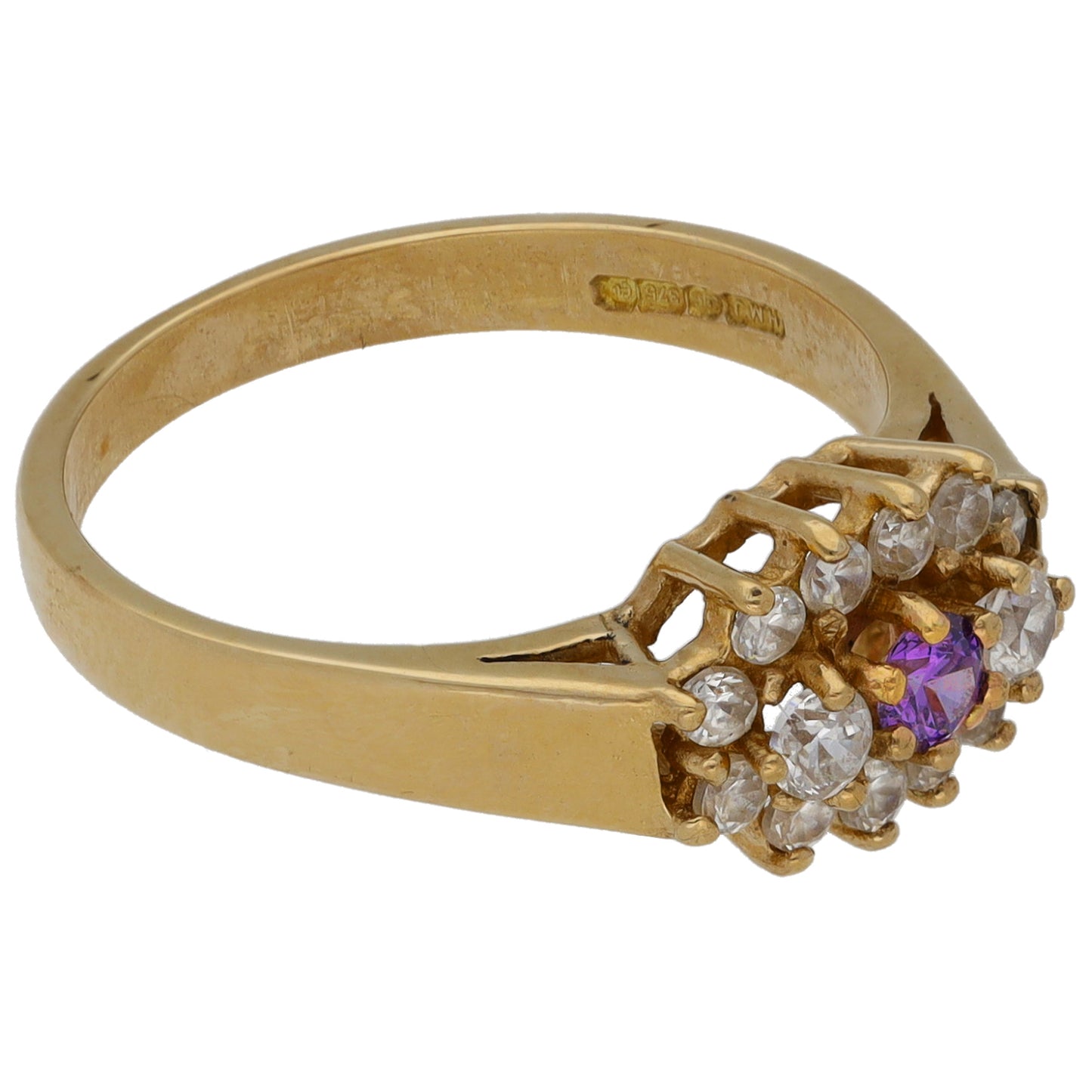 9ct Gold Cubic Zirconia Dress/Cocktail Ring Size N