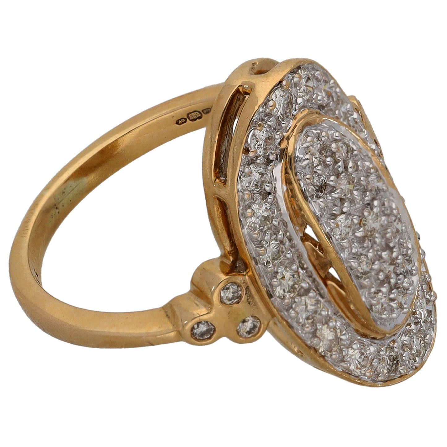 9ct Gold 0.39ct Diamond Dress/Cocktail Ring Size L