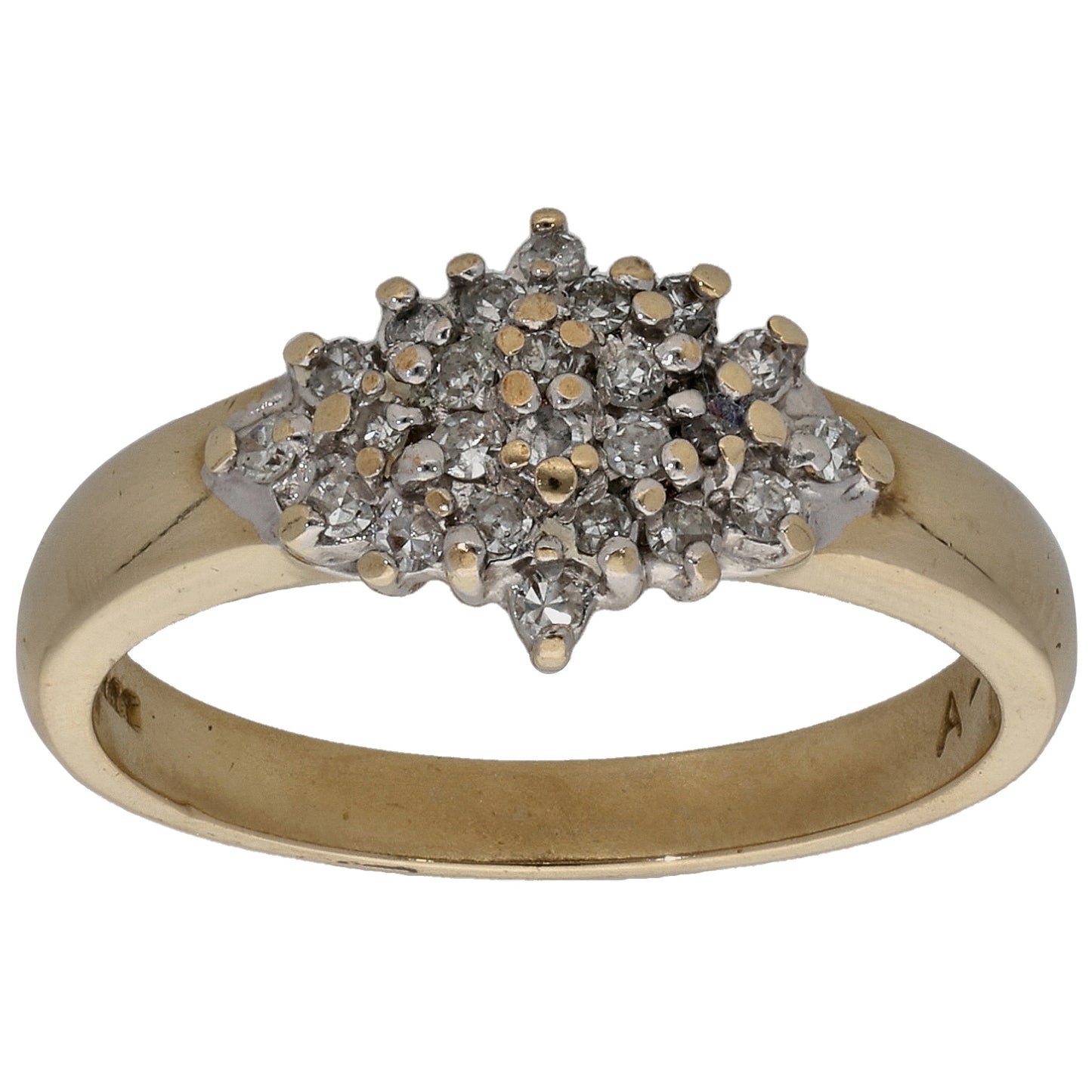 9ct Gold 0.24ct Diamond Cluster Ring Size K