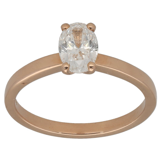 18ct Rose Gold 0.90ct Diamond Solitaire Ring Size O