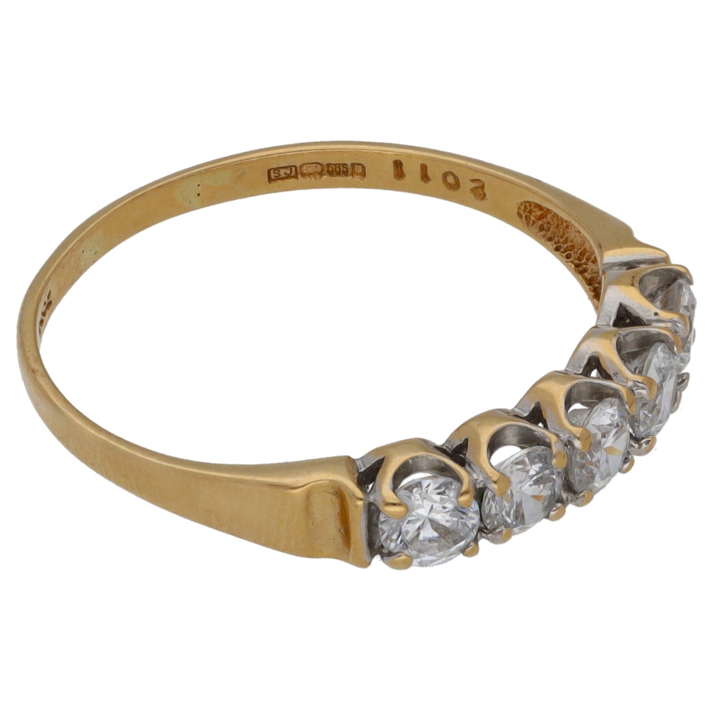 14ct Gold Cubic Zirconia Half Eternity Ring Size T