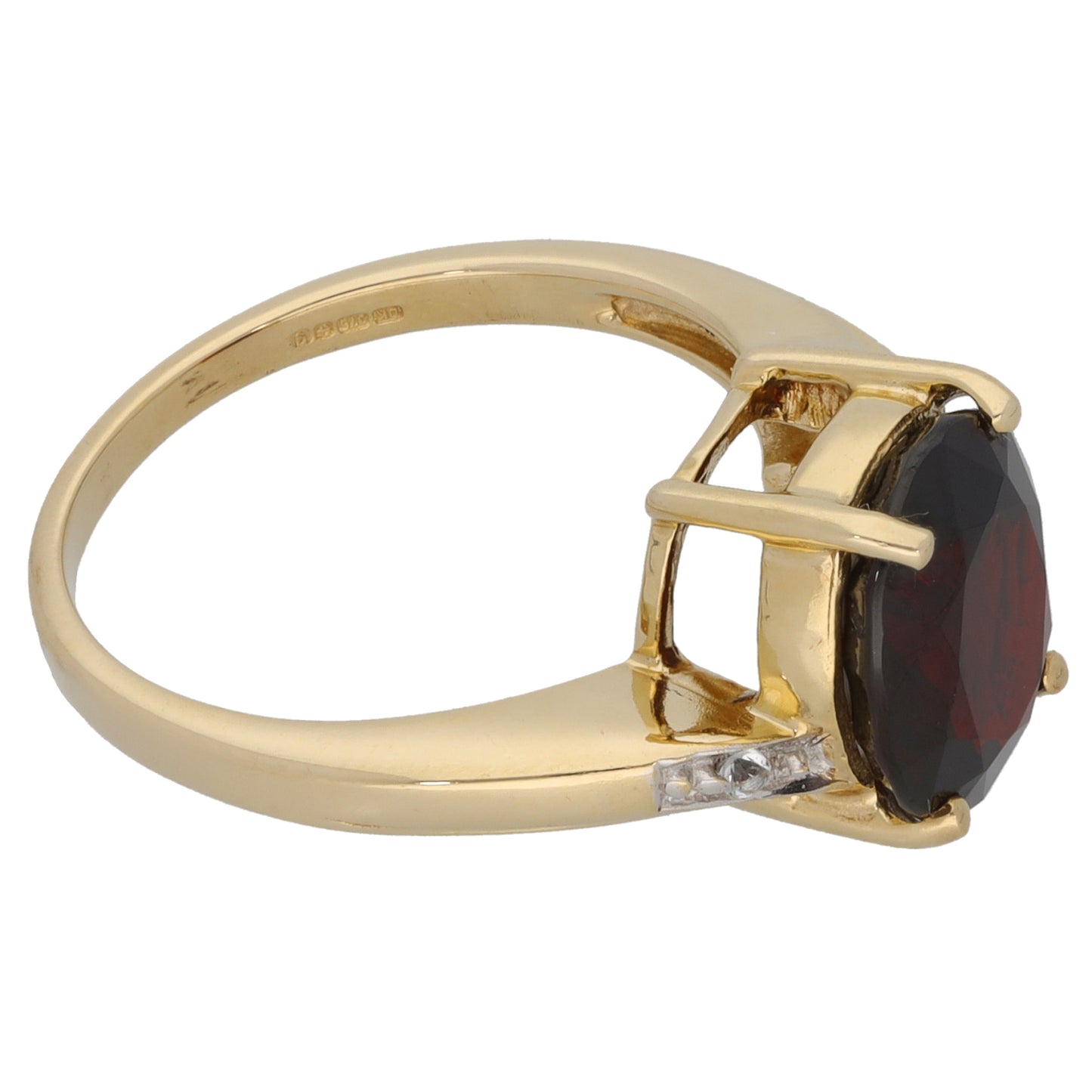 9ct Gold Garnet & Imitation Gems Dress/Cocktail Ring Size N