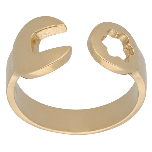New 9ct Gold Spanner Ring Size T - Y